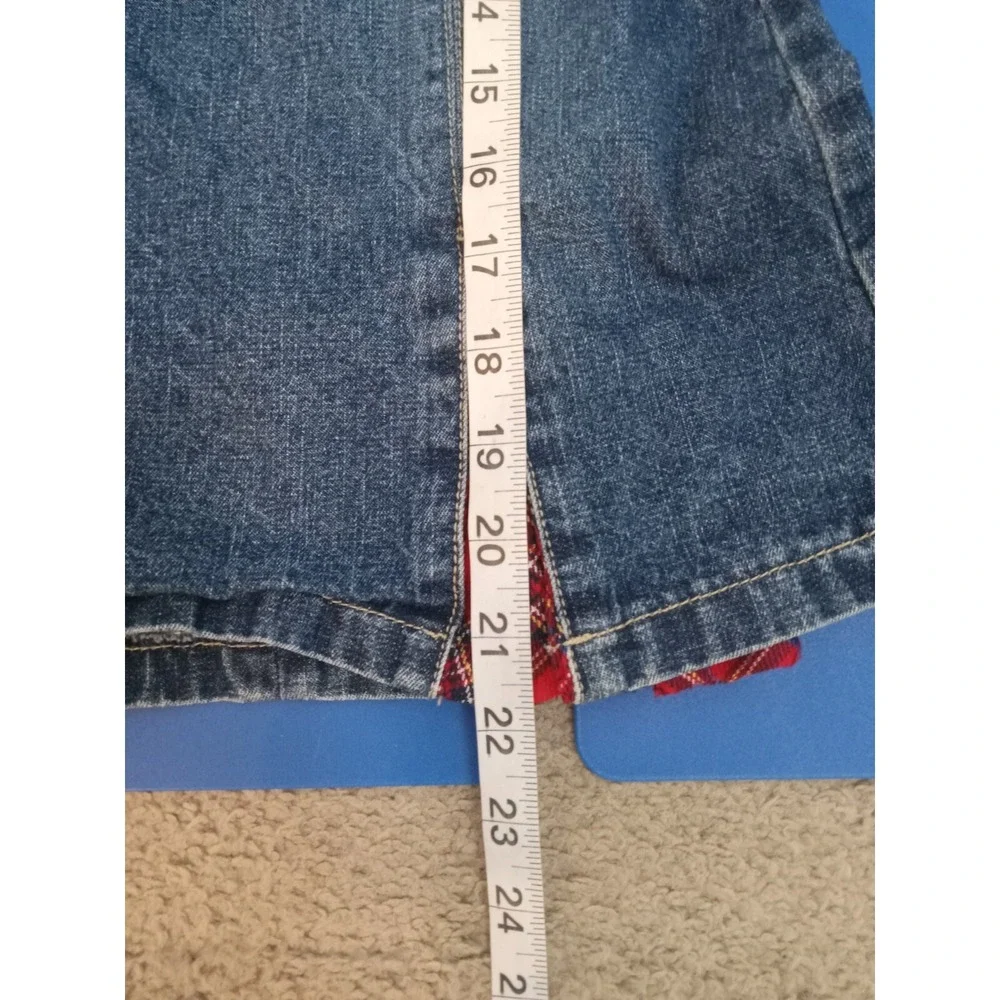 Izod Toddler Girls Jean Jumper Dress Size 4T Sleeveless Denim Jumper Plaid‎ Blue